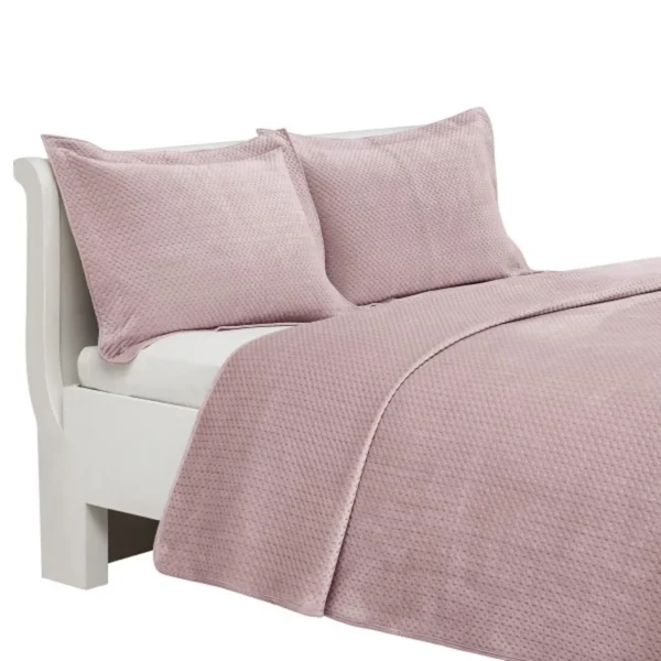 Glace Double Bedspread Set Pink