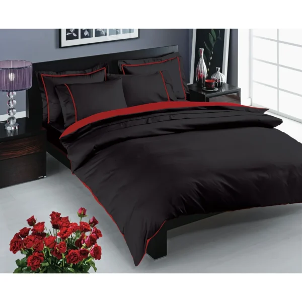 Prestige Satin Double Duvet Cover Set Black