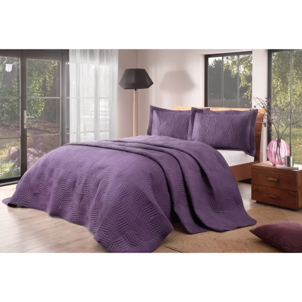 Perla Double Bedspread Set Purple