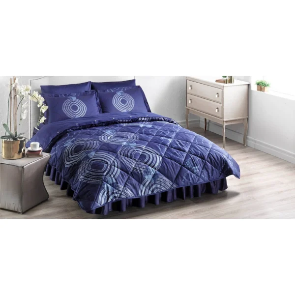 Paloma Satin Double Sleeping Set Navy Blue