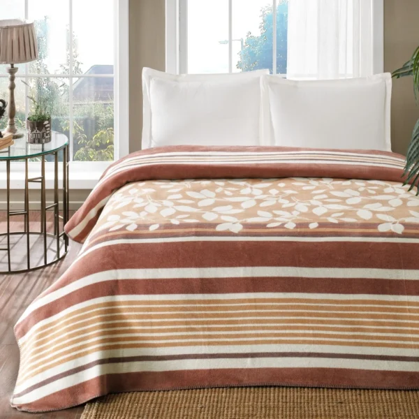 Tina Cotton Double Blanket Brown