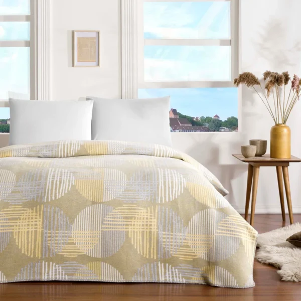 Alba Cotton Double Blanket Yellow